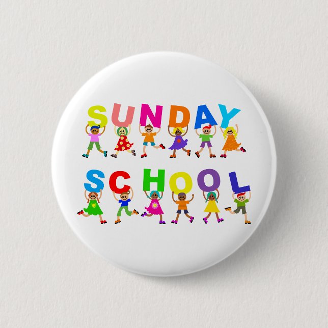 Sunday School 6 Cm Round Badge (Front)