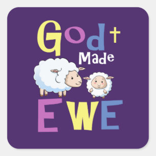 Sunday School Christian Stickers - God Made Ewe