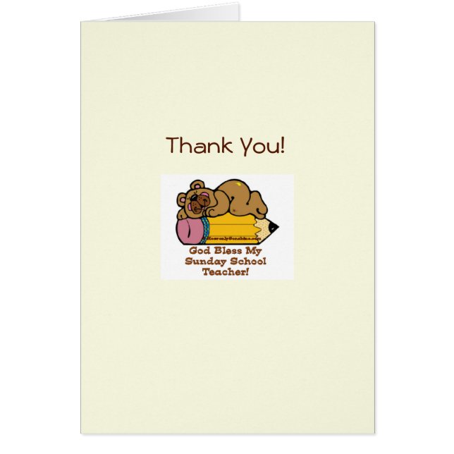 Sunday School Teacher Thank You Card (Front)