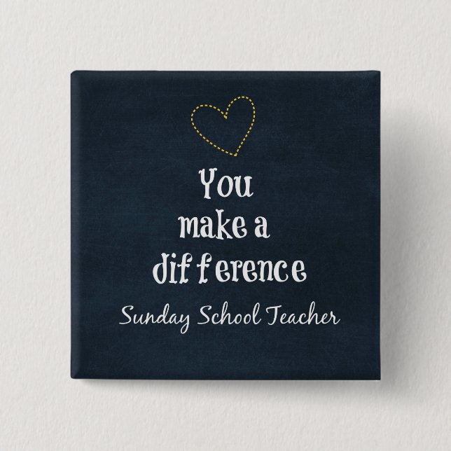 Sunday School Teachers 15 Cm Square Badge (Front)