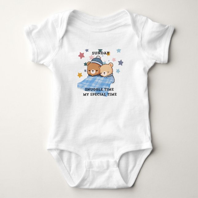 Sunday Snuggle Time T-Shirt Baby Bodysuit (Front)