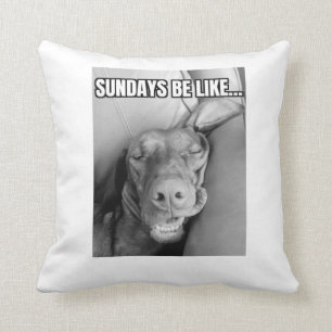 Sundays Be Like Vizsla Pillow