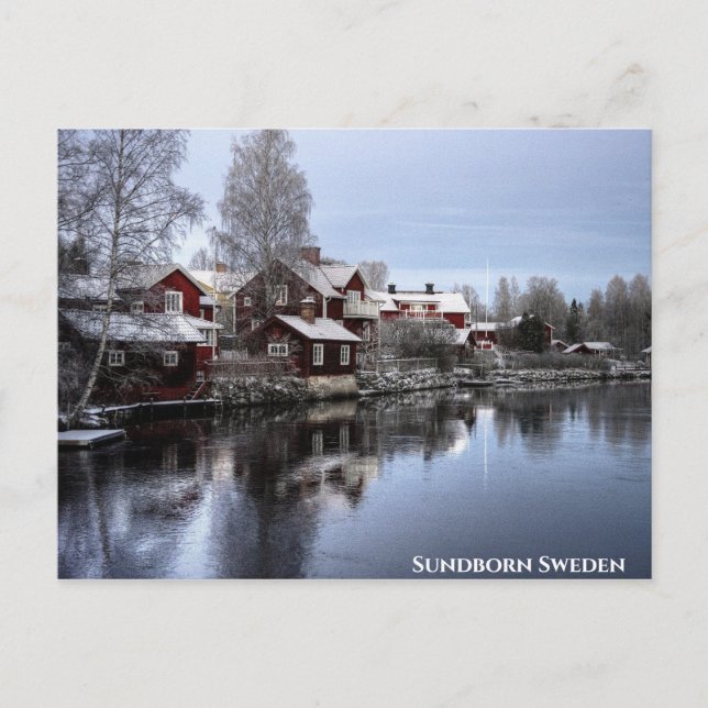Sundborn Sweden Winterscape Postcard (Front)