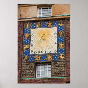 Sundial Clock On Building, Germany Poster