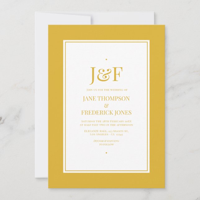 Sundial Colour Wedding Invitation (Front)