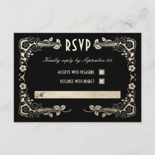 Sundial Garden Wedding RSVP Cards Gold Foil