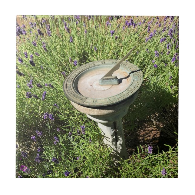 Sundial in Lavender Ceramic Tile (Front)