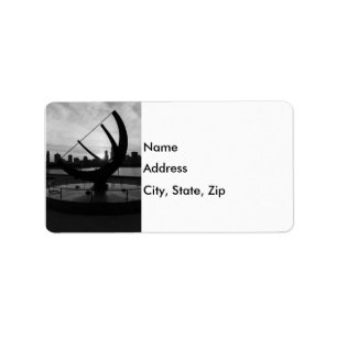 Sundial Sunset Grayscale Label