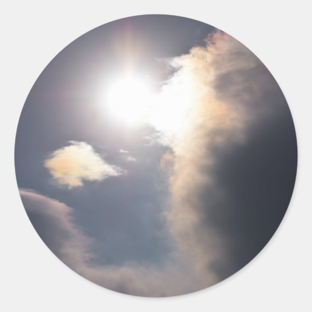 Sundog Rainbow Cloud Burst Apparel and Gifts Classic Round Sticker (Front)