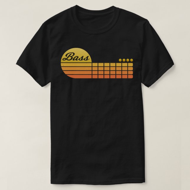 Sundown Groove Retro Bass Guitar Vibes T-Shirt (Design Front)