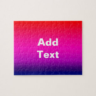 Sundown Horizontal Colours of Blue Purple Red Text Jigsaw Puzzle