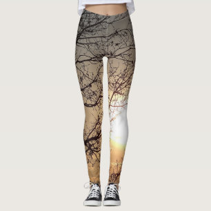 Sundown in a tree leggings