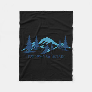 Sundown Mountain Iowa Ski Resort Skiing Skier Fleece Blanket