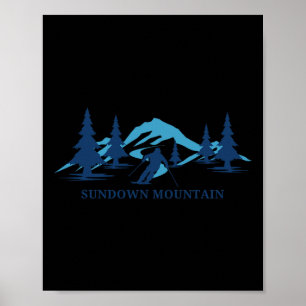 Sundown Mountain Iowa Ski Resort Skiing Skier Poster