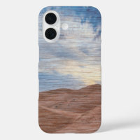 Sundown Over Sand Dunes On Wood Grain Photo