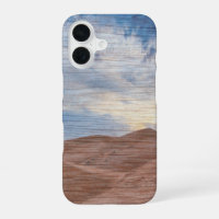 Sundown Over Sand Dunes On Wood Grain Photo