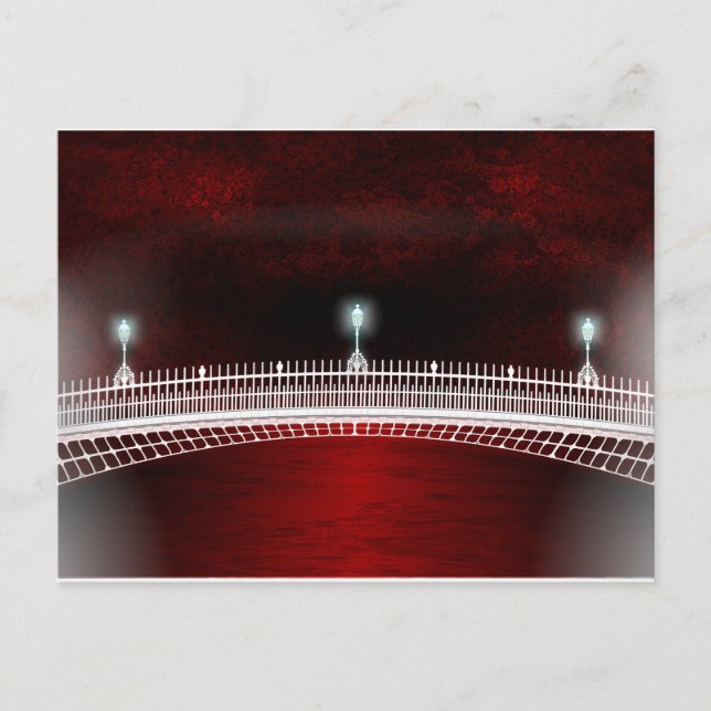 SUNDOWN OVER THE HAPENNY BRIDGE POSTCARD (Front)