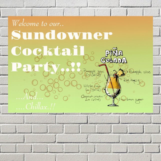 Sundowner Pina Colada Cocktail Party Poster (Sundowner Pina Colada Cocktail Party Wall Poster)