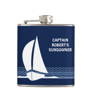 Sundowner with Captain's Name on it Flask