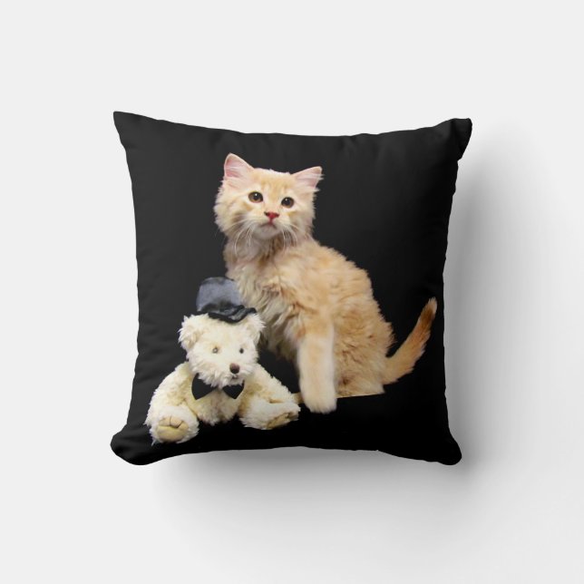 Sundrop's Teddy Bear - Cat Throw Pillow (Front)