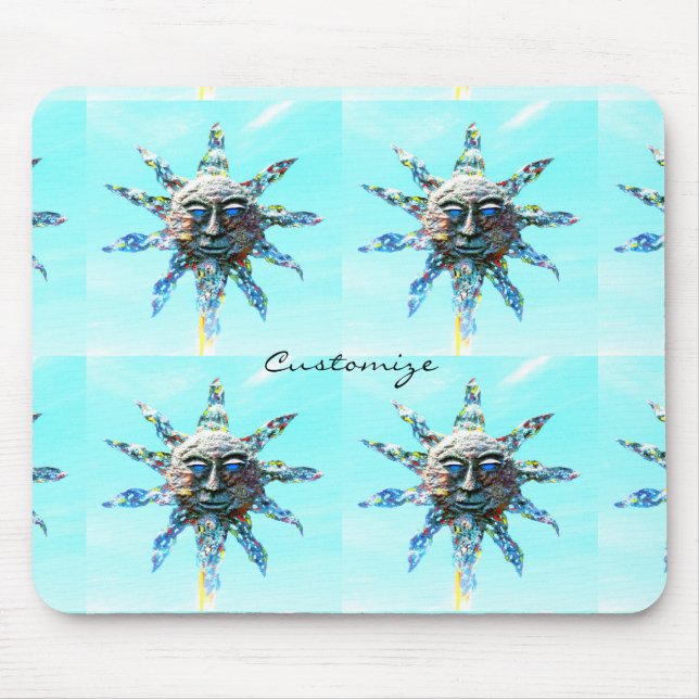 sunfaces  on blue Thunder_Cove Mouse Pad (Front)