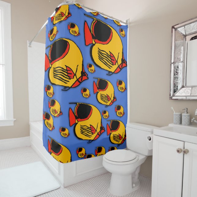 Sunfish #11 shower curtain (In Situ)