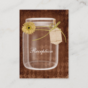 sunflowe rustic mason jar wedding Reception Enclosure Card