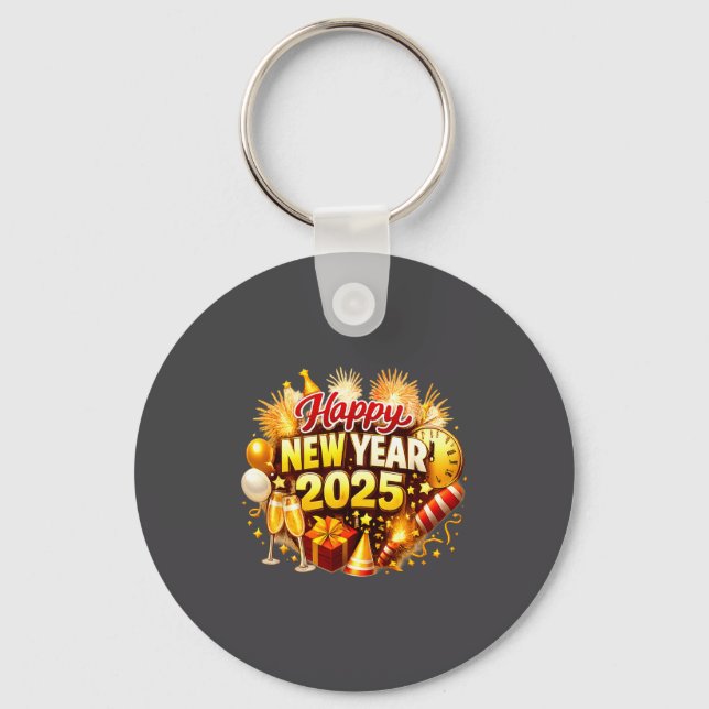 Sunflower 2026 Happy New Year Funny Bow Butterfly  Key Ring (Front)