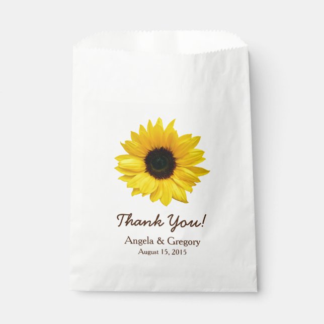 Sunflower 2 Candy Dessert Buffet Wedding Favour Bag (Front)