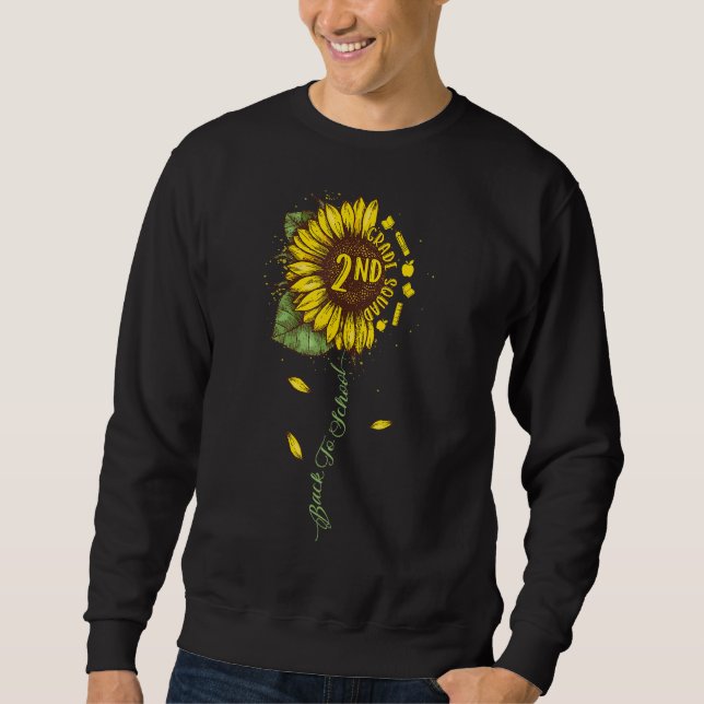 Sunflower 2nd Grade Squad  Kinder Student Teacher Sweatshirt (Front)