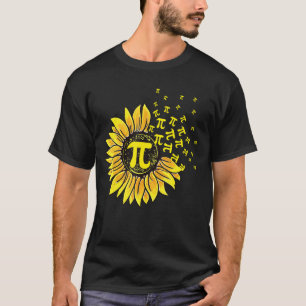 Sunflower 3 14 Pi Number Symbol 100th day of Schoo T-Shirt