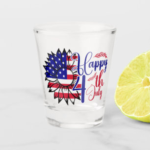 Sunflower 4th of July Shot Glass