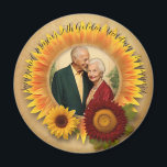 Sunflower 50th Golden Wedding Anniversary  Magnet<br><div class="desc">With fond memories of the past fifty years, we proudly present the "Golden Years: Sunflower 50th Golden Wedding Anniversary Magnet". Symbolising resilience and loyalty, the sunflower embodies the journey you have taken together with your partner. This magnet gleams with a golden hue, showcasing your deep affection and cherished love for...</div>