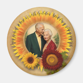 Sunflower 50th Golden Wedding Anniversary Magnet