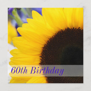 Sunflower 60th Birthday Party Invitations