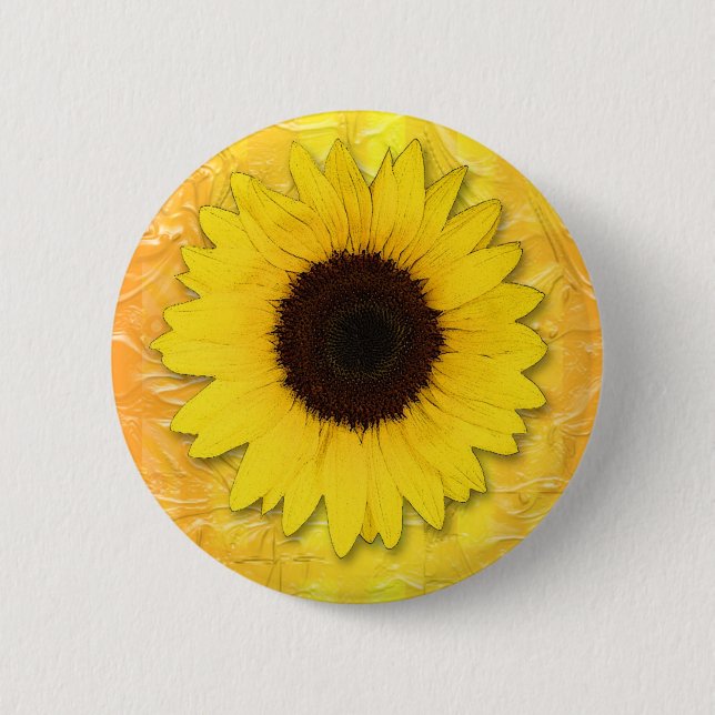 SUNFLOWER 6 CM ROUND BADGE (Front)