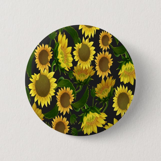 Sunflower 6 Cm Round Badge (Front)