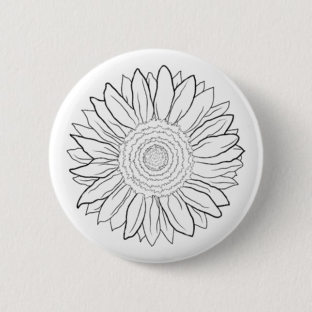 sunflower 6 cm round badge (Front)