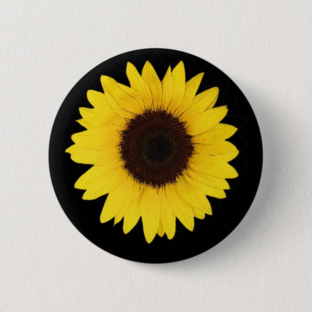 SUNFLOWER 6 CM ROUND BADGE (Front)