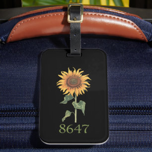 Sunflower 8647 86 47 Subtle Anti Trump Floral Boho Luggage Tag