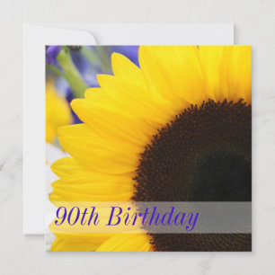Sunflower 90th Birthday Party Invitation