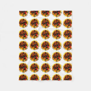 SUNFLOWER ABSTRACT FLEECE BLANKET
