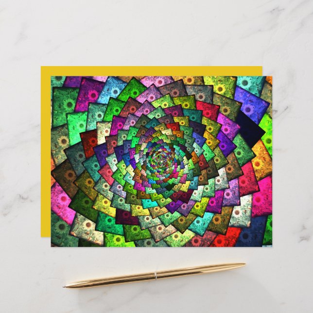 Sunflower Abstract Floral Colourful Pop Art Design (Front/Back In Situ)