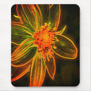 Sunflower Abstract Flower Art Mouse Pad