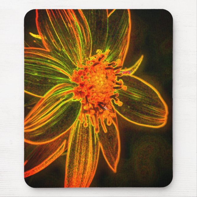 Sunflower Abstract Flower Art Mouse Pad (Front)