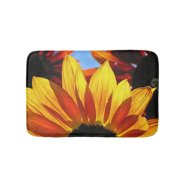 Sunflower Abstract Flower Bath Mats (Front)