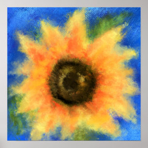 Sunflower - Abstract Original Art Painting Poster