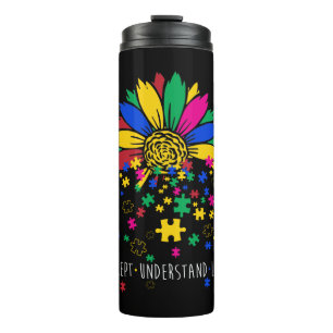 Sunflower Accept Understand Love World Autism Awar Thermal Tumbler