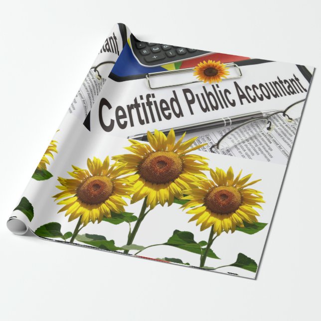 Sunflower Accountant Matte Wrapping Paper (Unrolled)