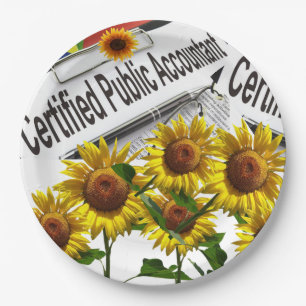 Sunflower Accountant Paper Plates